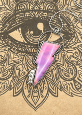 Aurora Opal Lightning Bolt Pendant Necklace