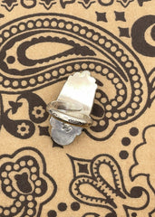 Sterling Silver Oblong White Buffalo Turquoise Ring