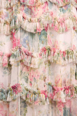 Floral Romance Round Neck Ballerina Dress