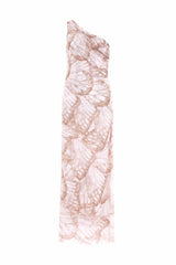 Flutter Draped One-Shoulder Ankle Gown