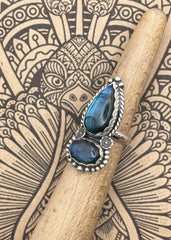 Sterling Silver Double Stone Labradorite Ring