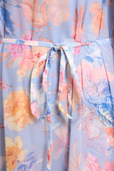 Mariannes Floral Chiffon Round Neck Ankle Gown