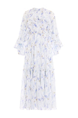Ophelia Ditsy Harper Chiffon Cape Ankle Gown