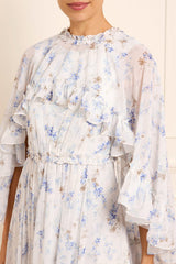 Ophelia Ditsy Harper Chiffon Cape Ankle Gown