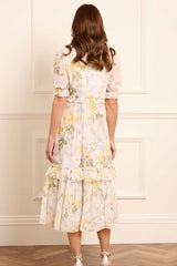 Rose Chiffon Short Sleeve Ballerina Dress