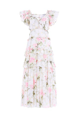 Rose Cotton Backless Ankle Gown