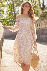 Rose Ditsy Lurex Midaxi Dress