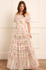 Rose Lisette Off-Shoulder Gown