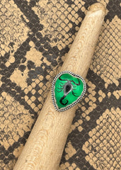 Sterling Silver Scorpion Heart Ring