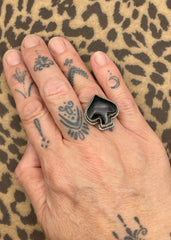 Ace of Spades Black Onyx Ring