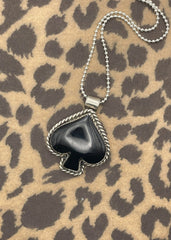Ace of Spades Black Onyx Pendant