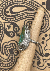 Sterling Silver Turquoise Feather Ring