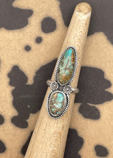 Sterling Silver Double Stone Turquoise Ring