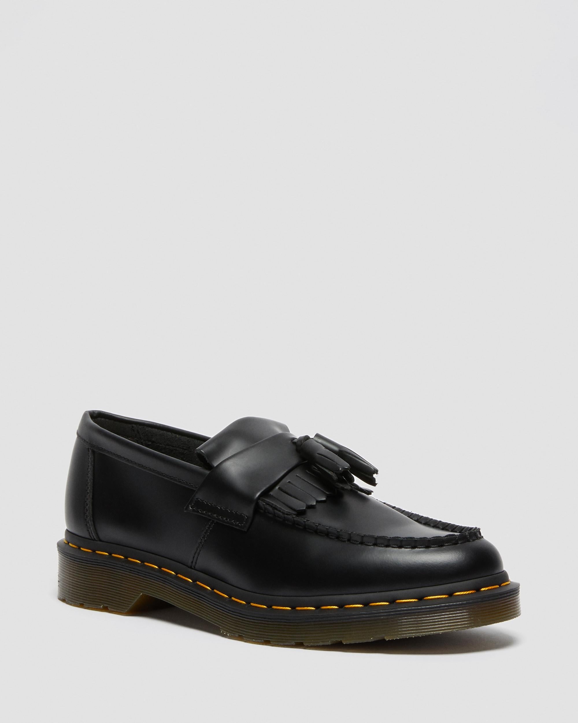 Adrian Yellow Stitch Smooth Leather Loafers