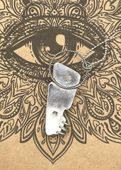 Aurora Opal Lightning Bolt Pendant Necklace