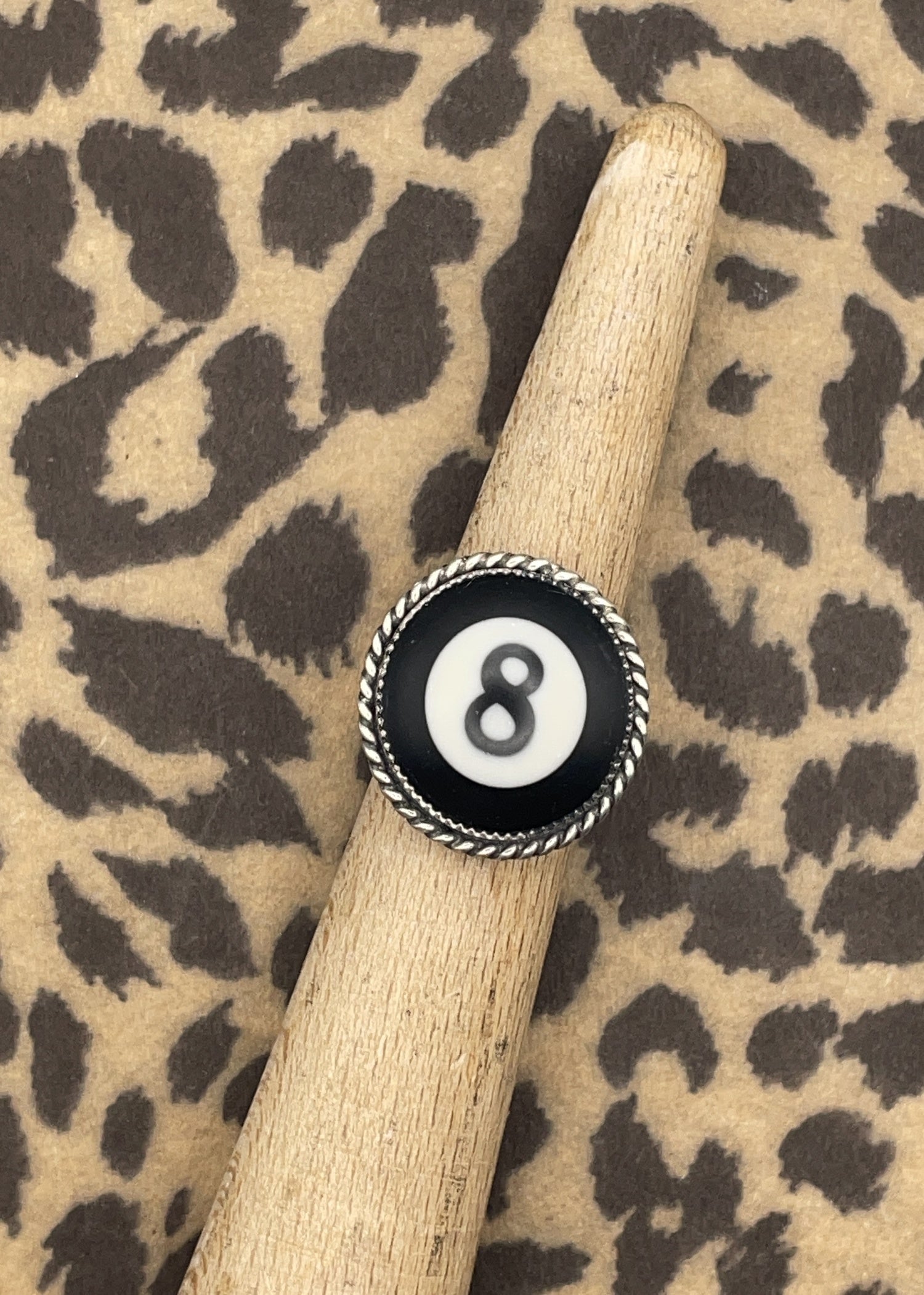 Billiard 8-Ball Sterling Silver Ring
