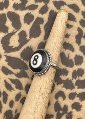 Billiard 8-Ball Sterling Silver Ring