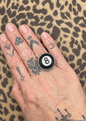 Billiard 8-Ball Sterling Silver Ring