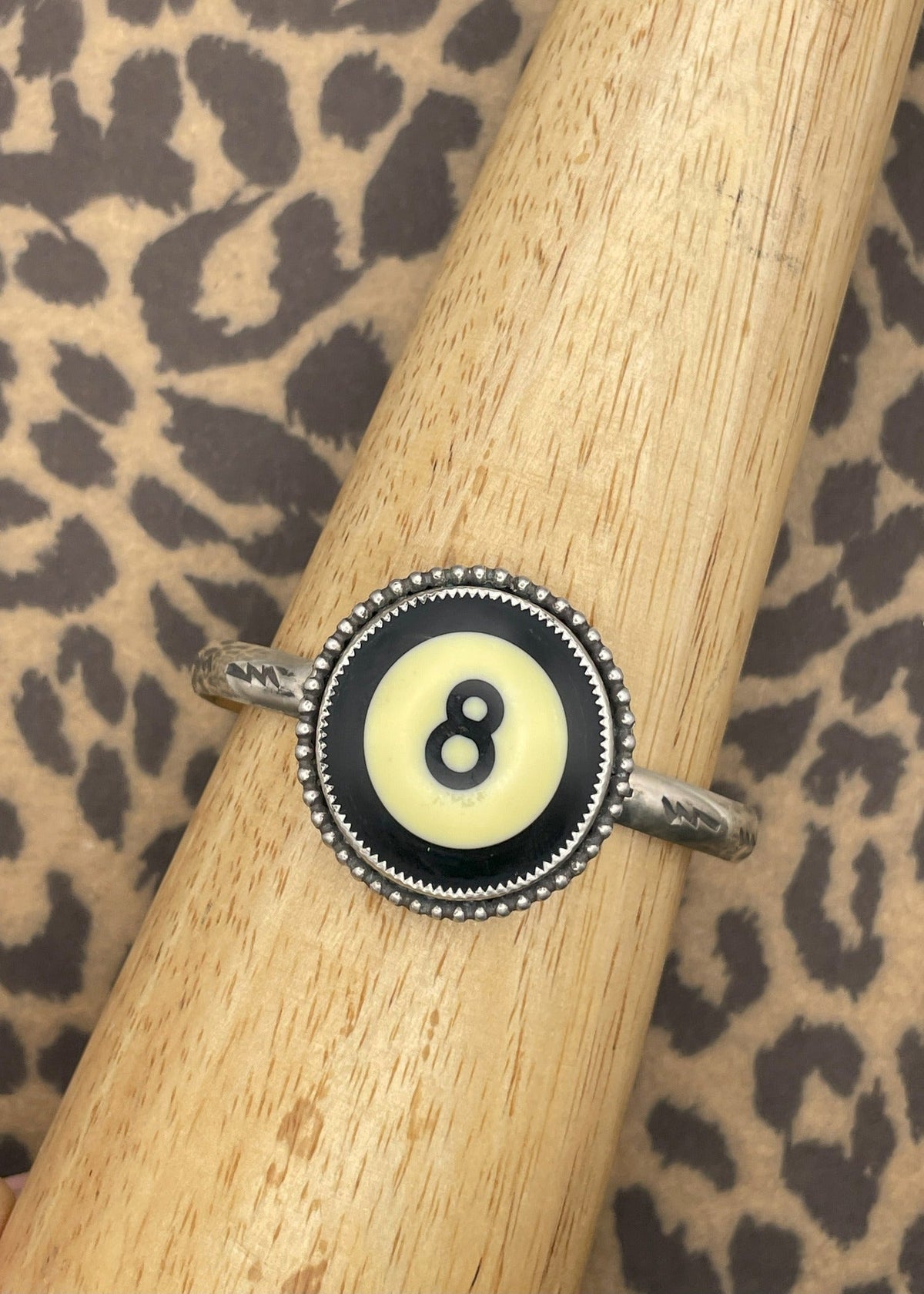 Billiard 8-Ball Black Cuff Bracelet