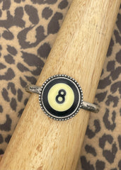 Billiard 8-Ball Black Cuff Bracelet
