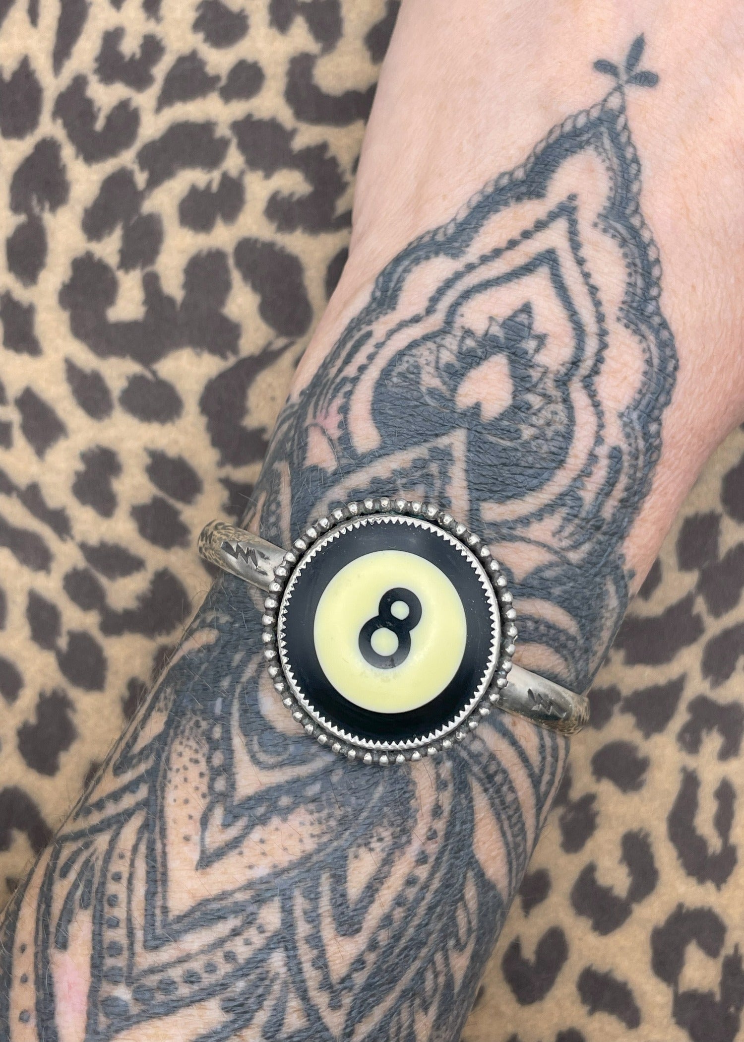 Billiard 8-Ball Black Cuff Bracelet