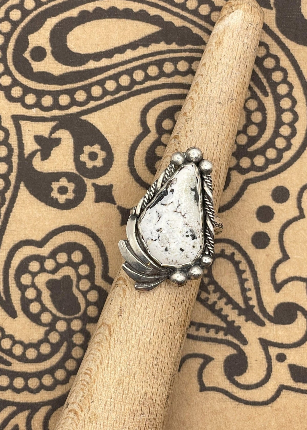 Sterling Silver White Buffalo Turquoise Ring