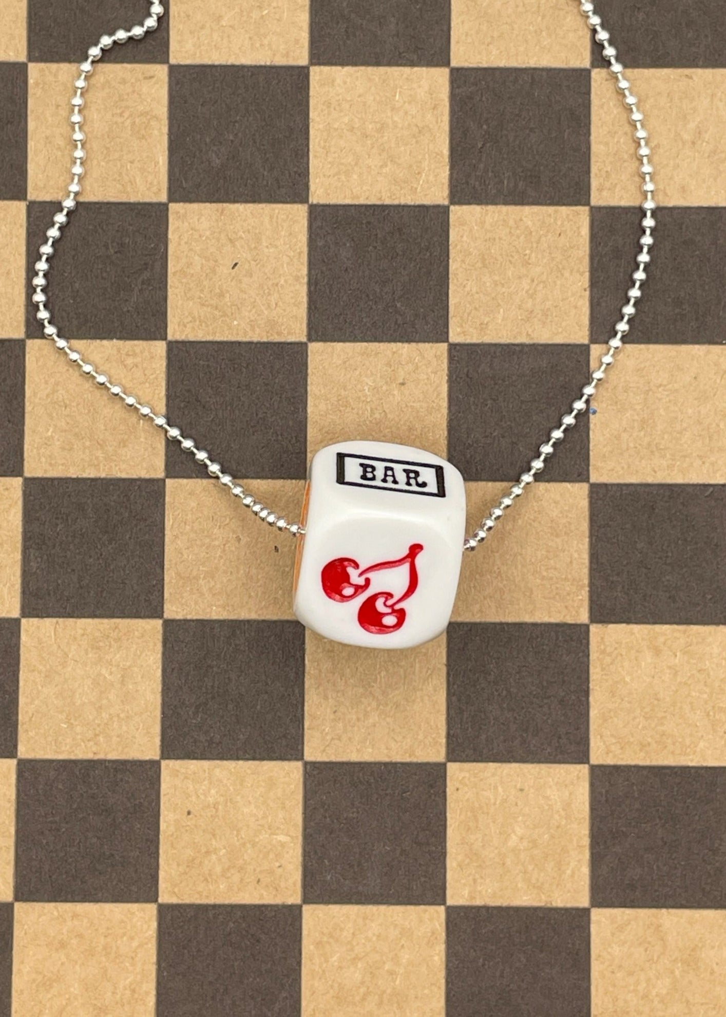 Cherry Slot Machine Dice Pendant