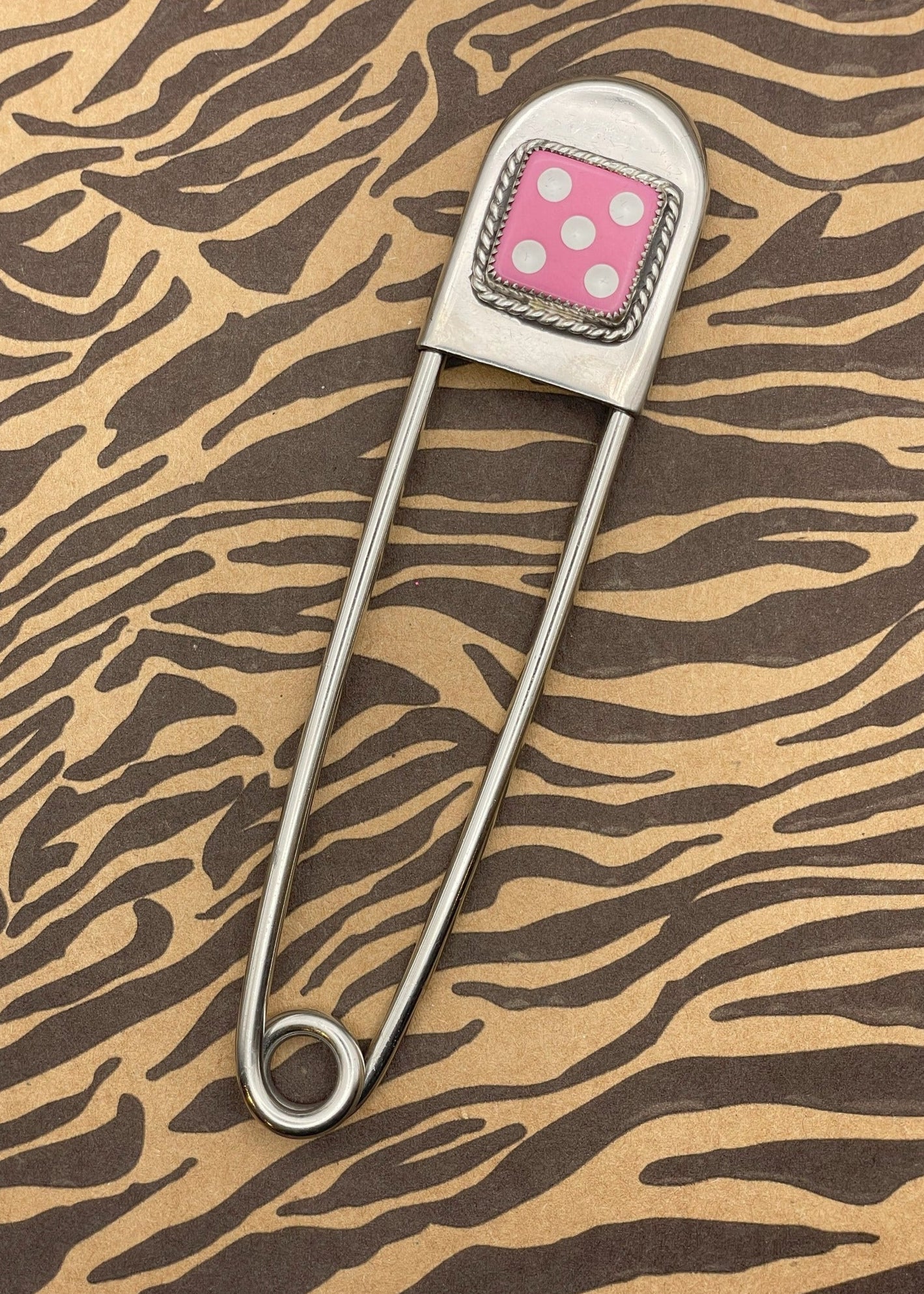 Dice Jumbo Safety Pin Keychain