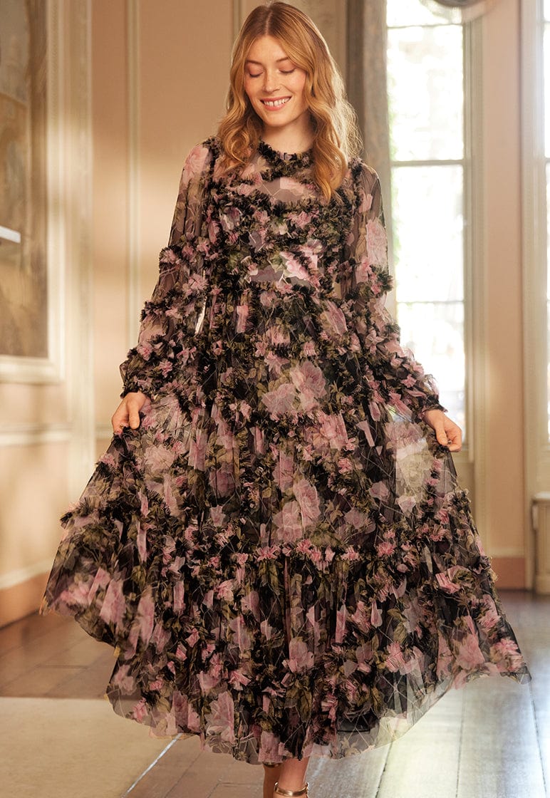 English Rose Diamond Ruffle Ballerina Dress