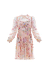 Floral Diamond Ruffle Dress