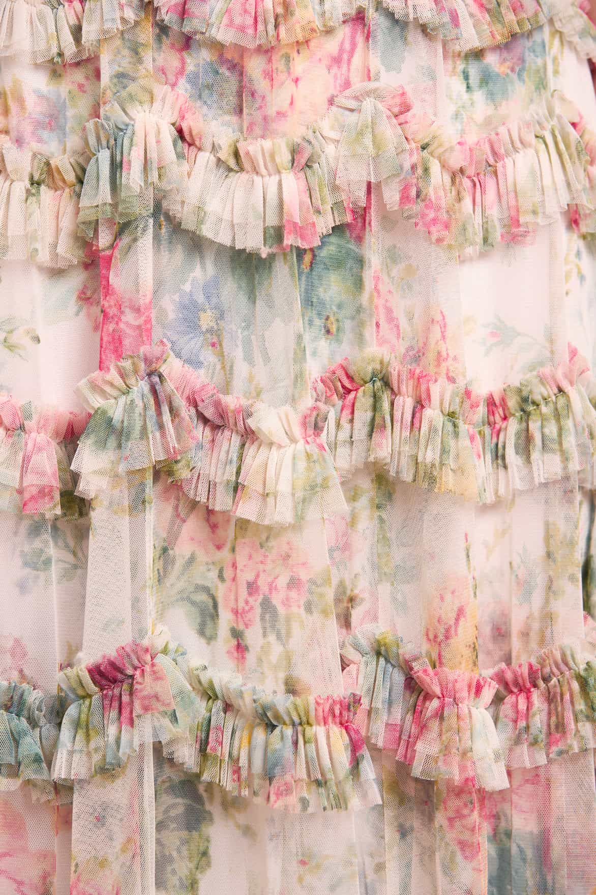 Floral Romance Round Neck Ballerina Dress