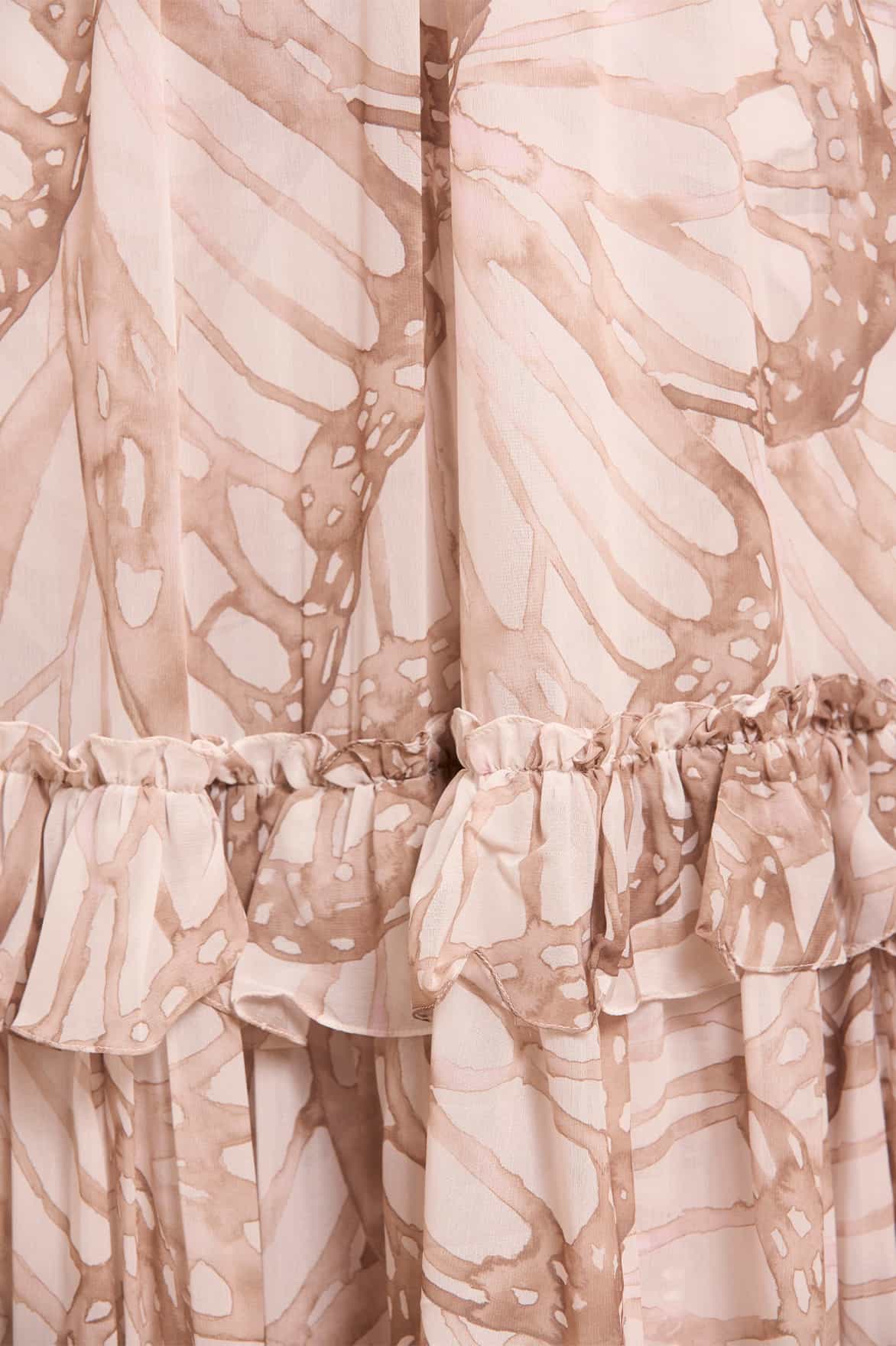 Flutter Chiffon Long Sleeve Ballerina Dress