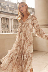 Flutter Chiffon Long Sleeve Ballerina Dress