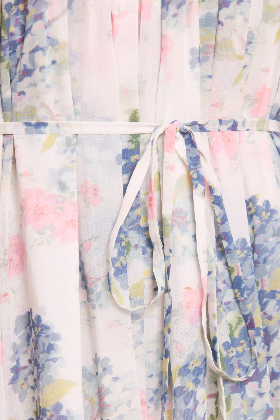 Hydrangea Chiffon Round Neck Mini Dress