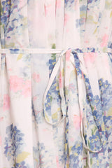 Hydrangea Chiffon Round Neck Mini Dress