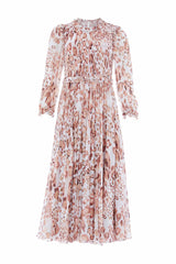 Leopard Chiffon Smocked Ballerina Dress