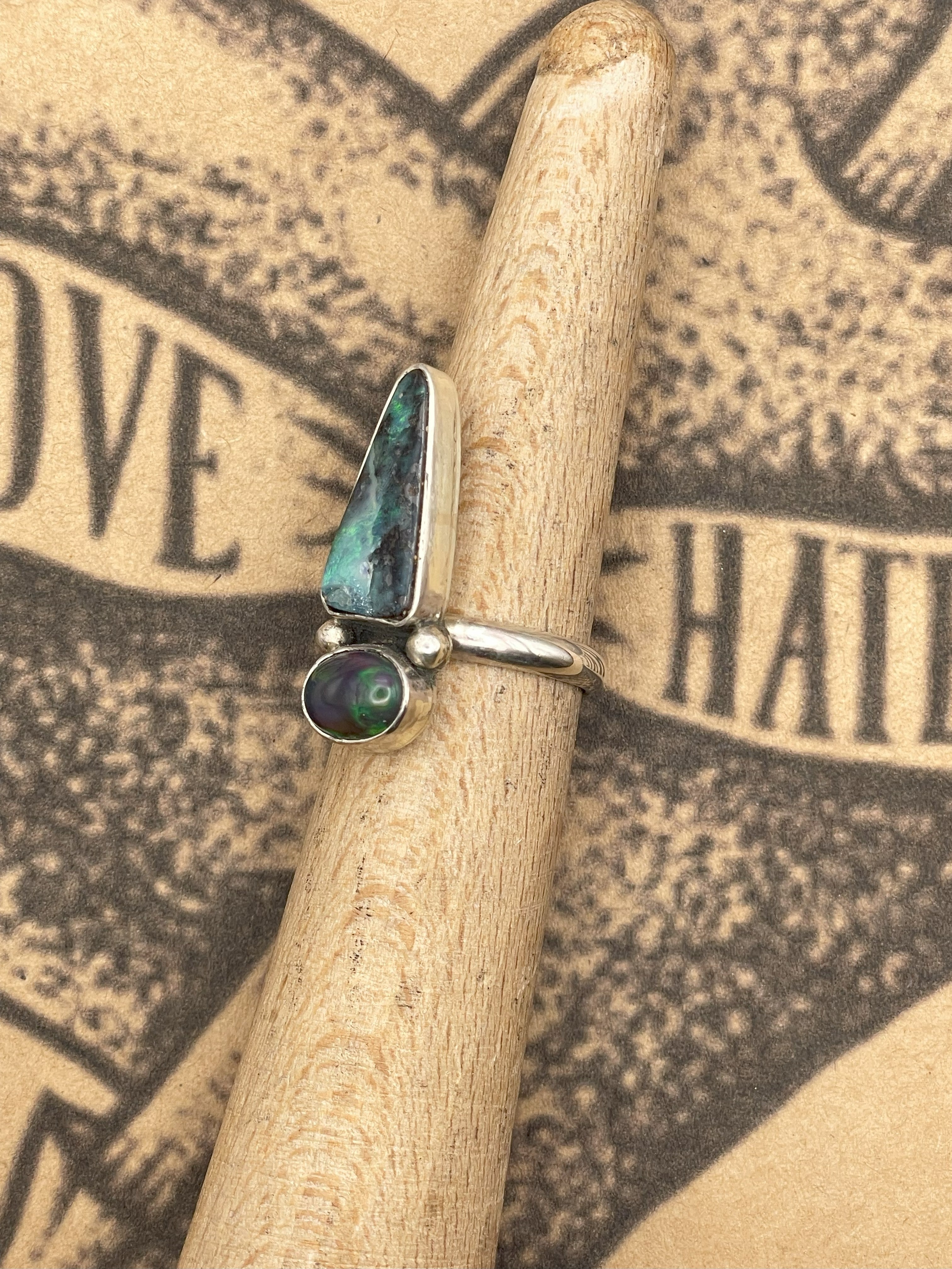 Sterling Silver Boulder Opal Ring
