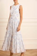 Ophelia Ditsy Harper Chiffon Cape Ankle Gown