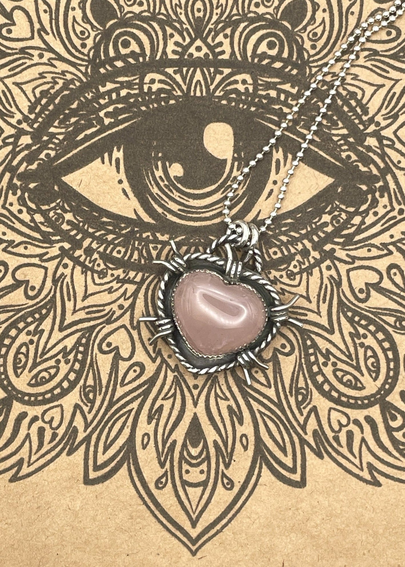 Sterling Silver Rose Quartz Heart Pendant Necklace