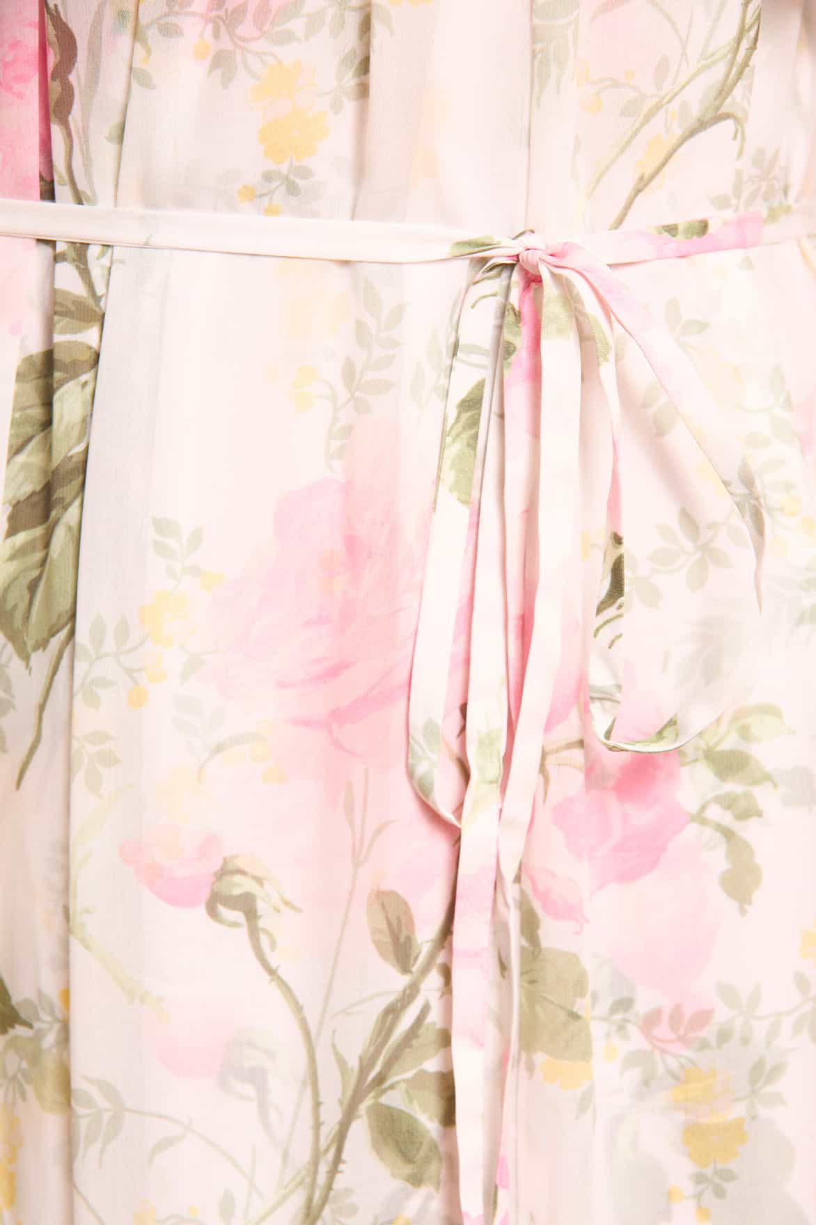 Rose Chiffon Off-Shoulder Ankle Gown