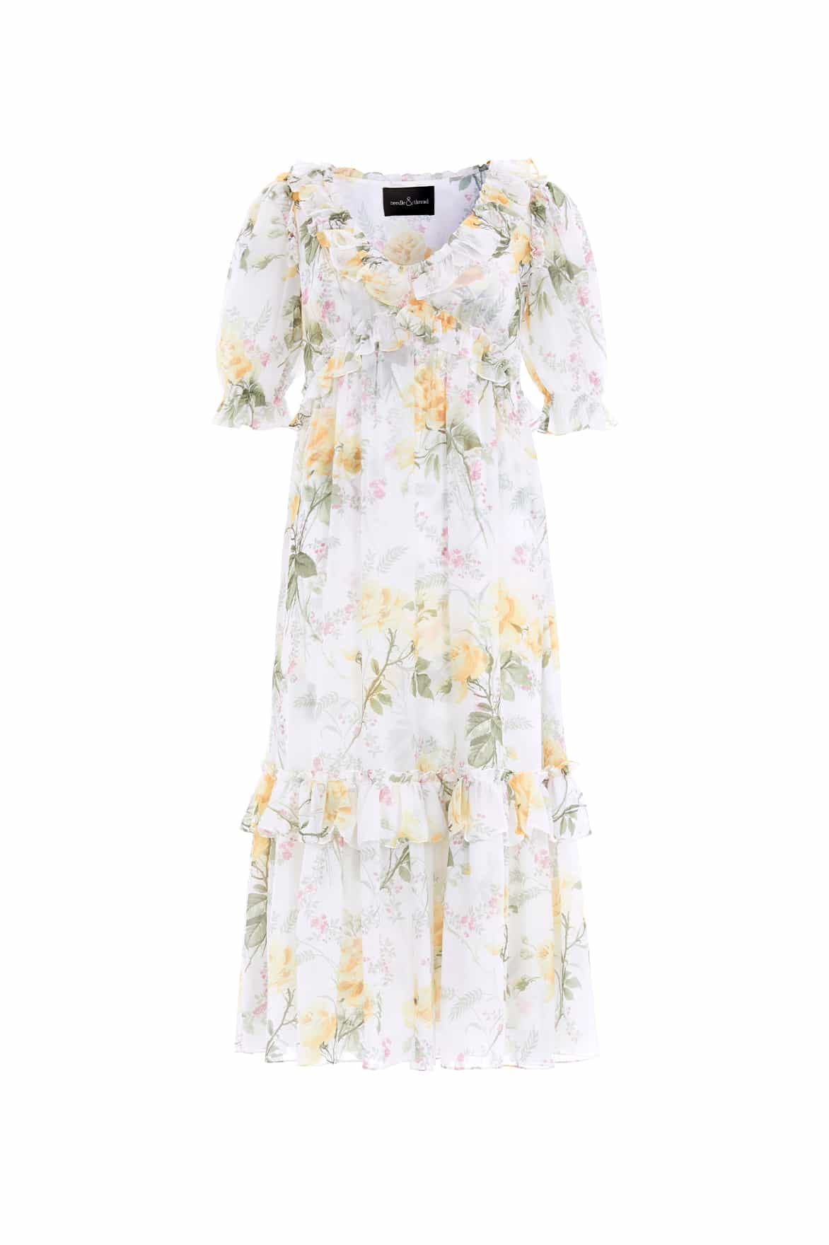 Rose Chiffon Short Sleeve Ballerina Dress