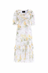 Rose Chiffon Short Sleeve Ballerina Dress