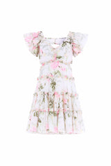 Rose Cotton Backless Mini Dress