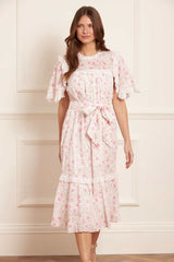 Rose Ditsy Cotton Broderie Midaxi Dress