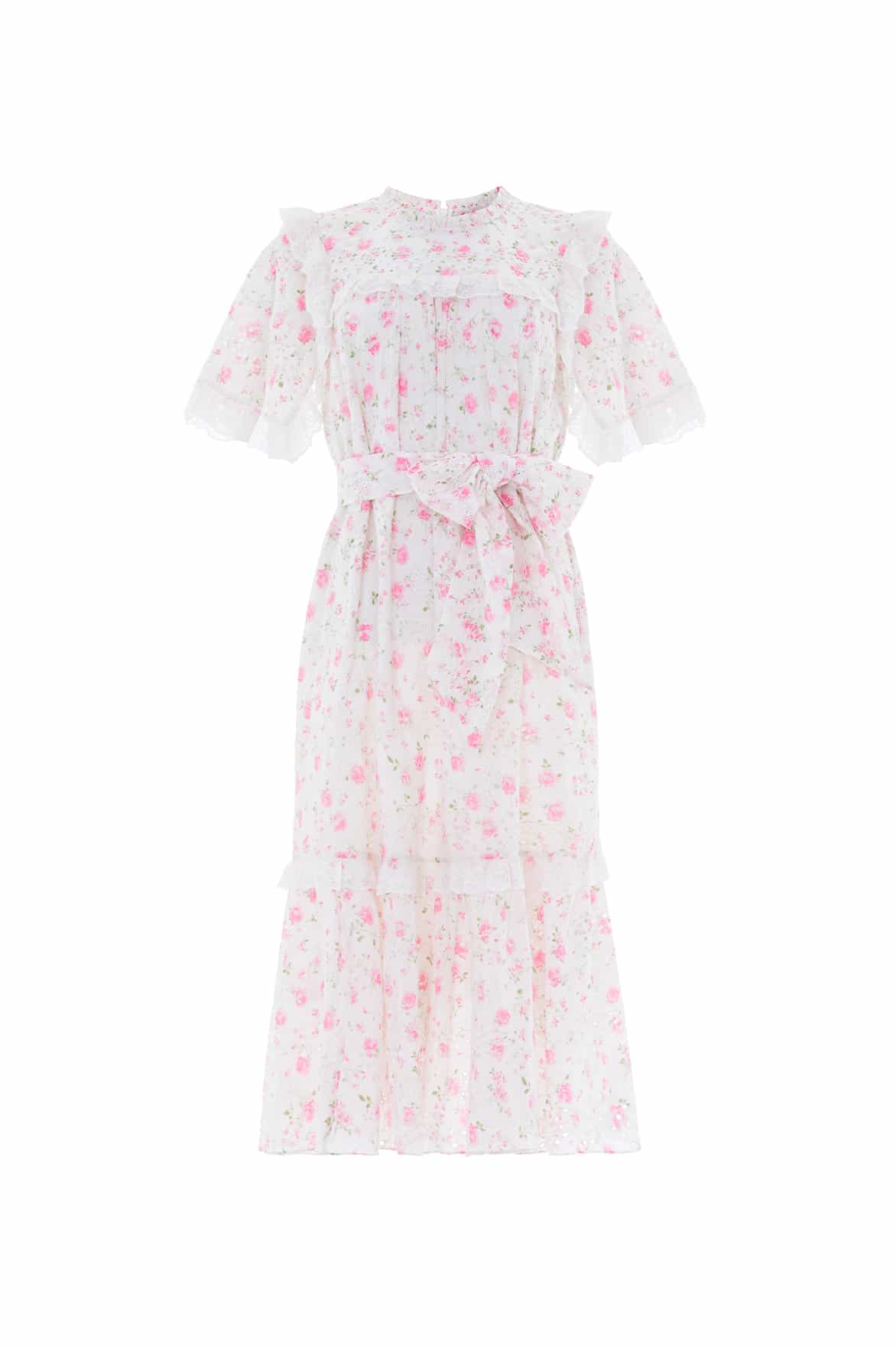 Rose Ditsy Cotton Broderie Midaxi Dress