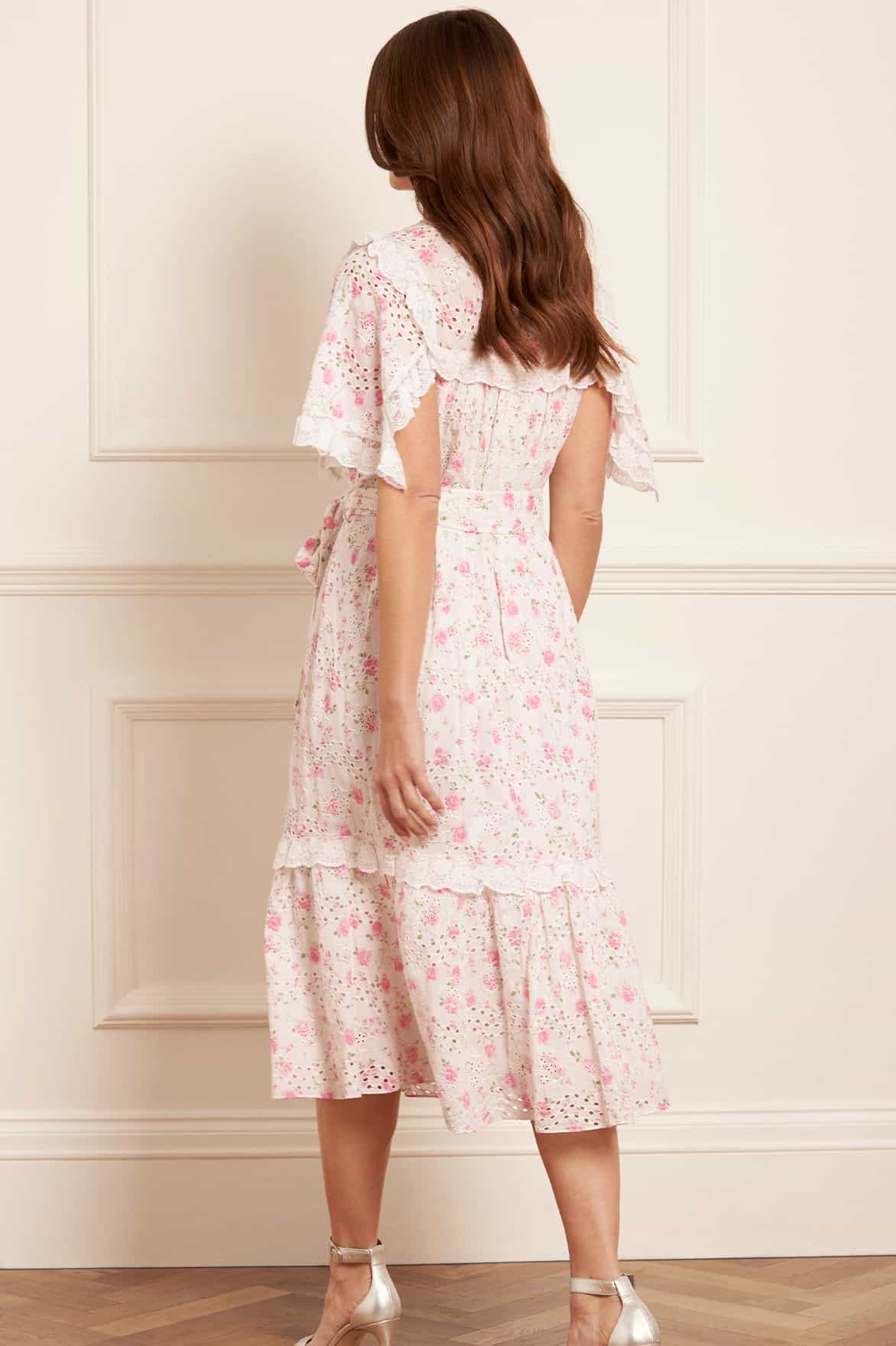 Rose Ditsy Cotton Broderie Midaxi Dress