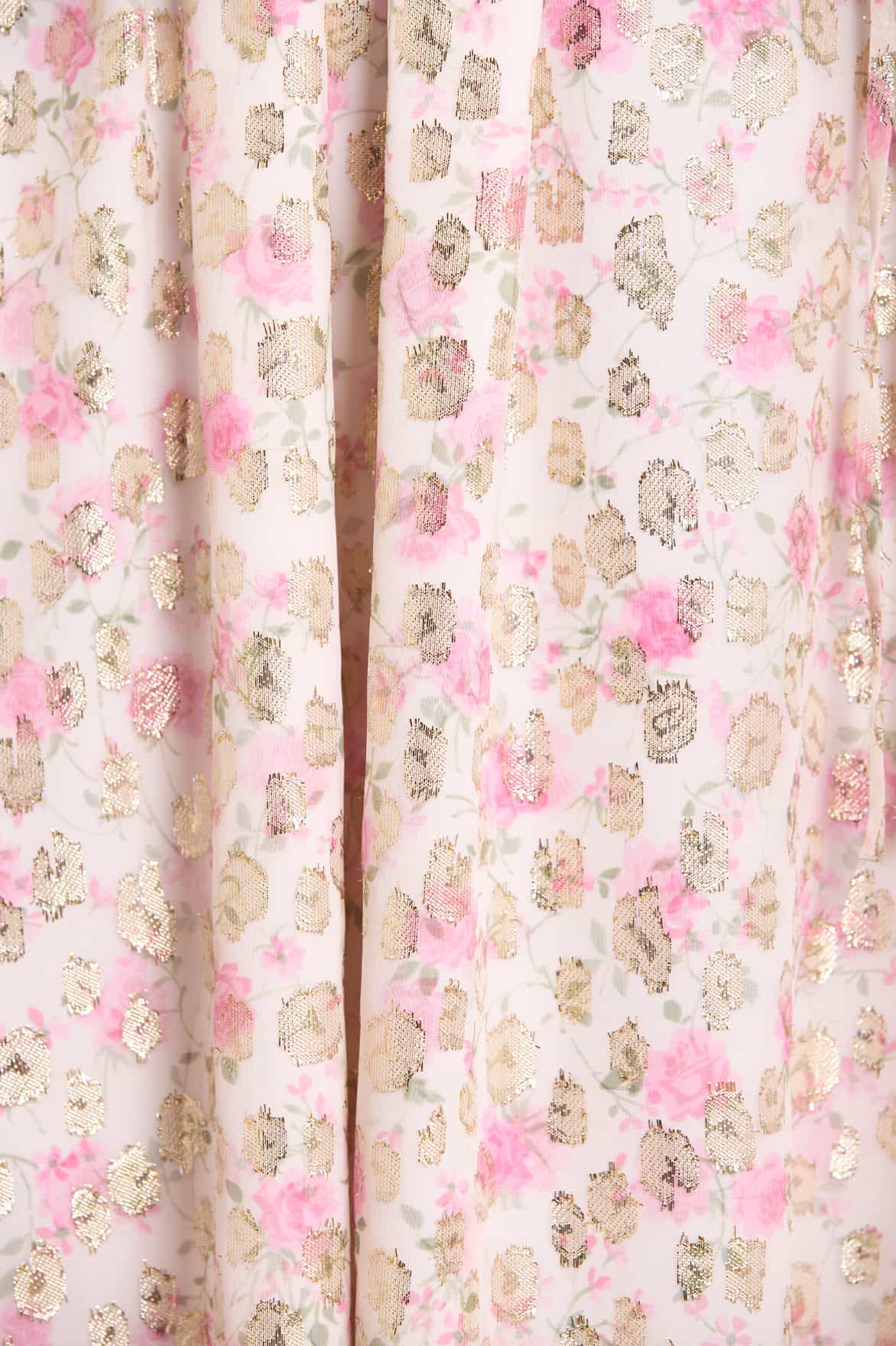 Rose Ditsy Lurex Midaxi Dress