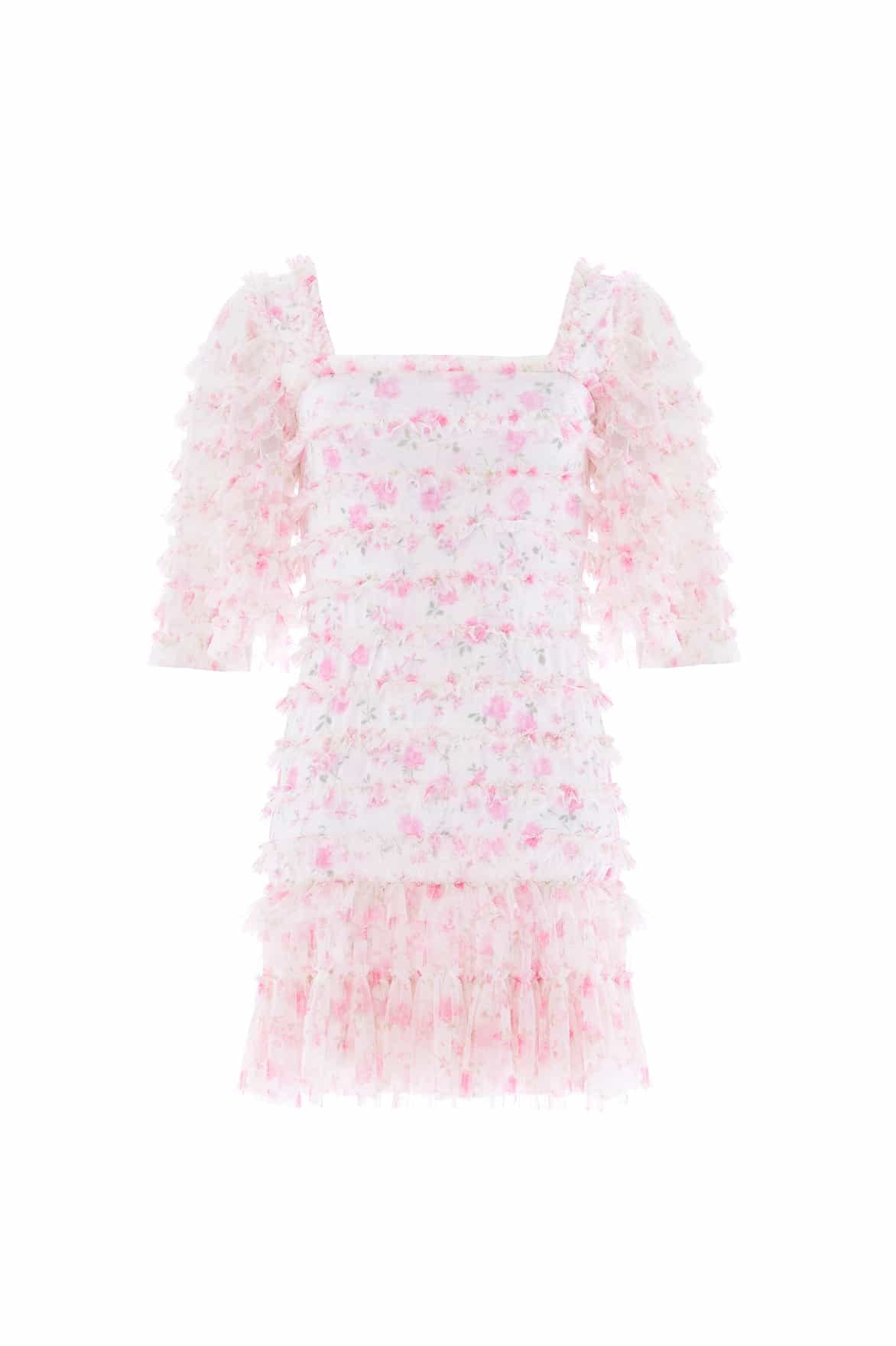 Rose Ditsy Short Sleeve Micro Mini Dress