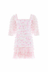 Rose Ditsy Short Sleeve Micro Mini Dress