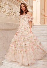 Rose Lisette Off-Shoulder Gown